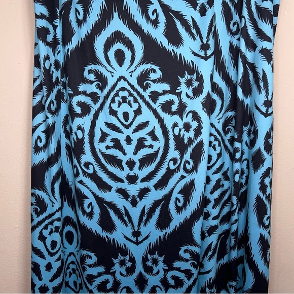 XXL Jamby Style Blue Black Maxi Skirt Geometric Boho Bohemian Tribal Stretch - Picture 8 of 14